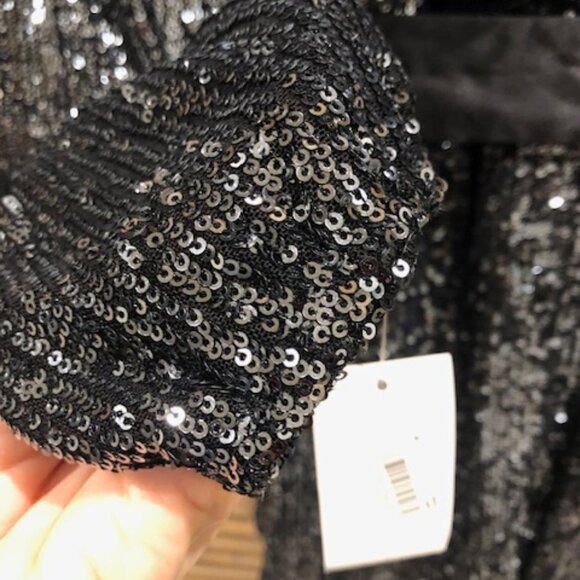 Crystal Doll Black/Silver Sequin Dress Size M - Picture 4 of 9